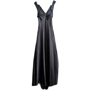 Calvin Klein Black Satin Prom Dress